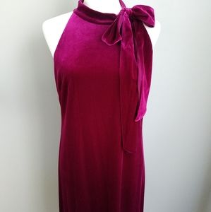 VINCE CAMUTO PINK FUCHSIA VELOUR STRETCH SLEEVELESS COCKTAIL DRESS SIZE 10